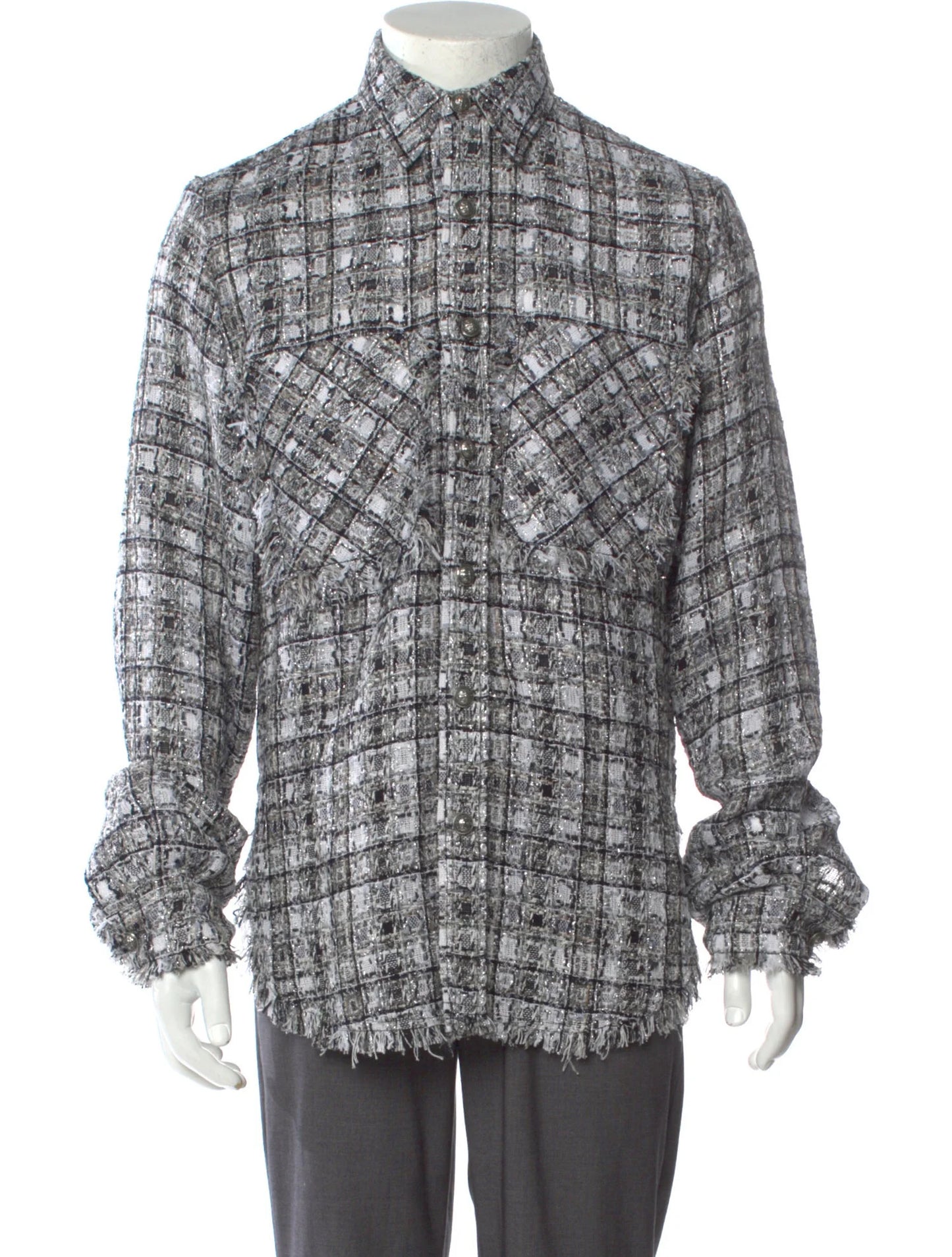 Faith Connexion Plaid Print Long Sleeve Dress Shirt